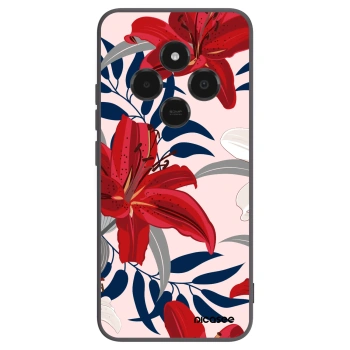 Picasee Xiaomi Poco C75 Hülle - Schwarzes Silikon - Red Lily