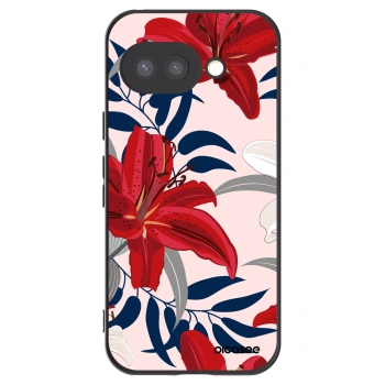 Picasee Google Pixel 9a Hülle - Schwarzes Silikon - Red Lily