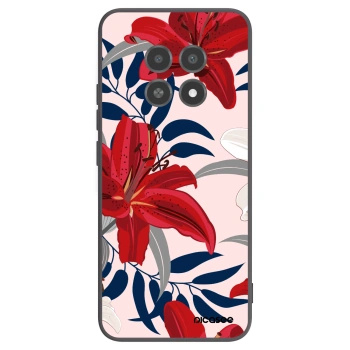 Picasee Realme 12X Hülle - Schwarzes Silikon - Red Lily