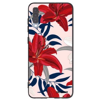 Picasee Samsung Galaxy A70 A705F Hülle - Schwarzes Silikon - Red Lily