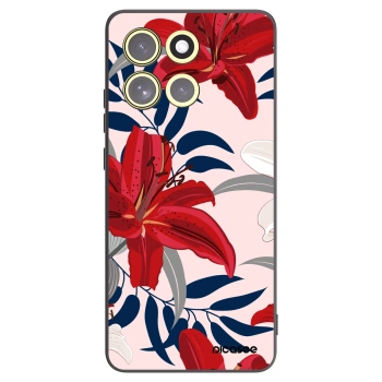 Picasee Motorola Moto G86 5G Hülle - Schwarzes Silikon - Red Lily