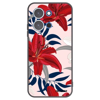Picasee Xiaomi Redmi 15C 4G Hülle - Schwarzes Silikon - Red Lily