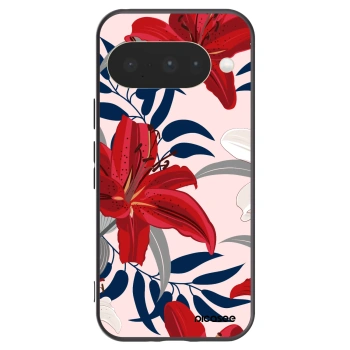 Picasee Google Pixel 10 Hülle - Schwarzes Silikon - Red Lily