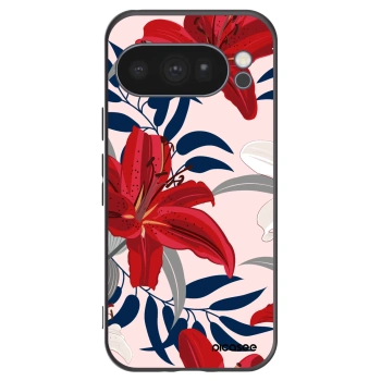 Picasee Google Pixel 10 Pro Hülle - Schwarzes Silikon - Red Lily