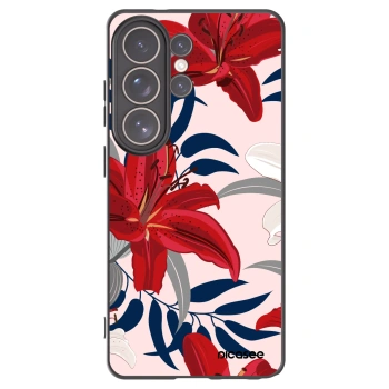 Picasee Samsung Galaxy S26 Ultra Hülle - Schwarzes Silikon - Red Lily