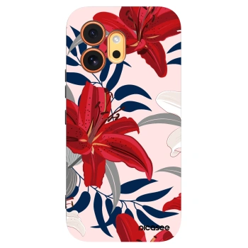 Picasee Honor 600 Hülle - Schwarzes Silikon - Red Lily