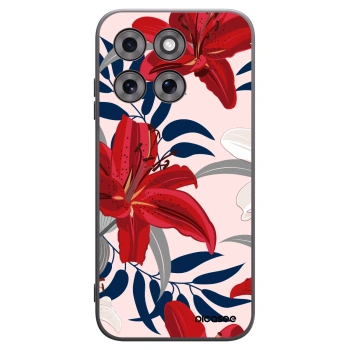 Picasee Motorola Moto G77 Hülle - Schwarzes Silikon - Red Lily