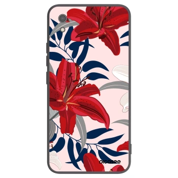 Picasee Xiaomi Redmi 7A Hülle - Schwarzes Silikon - Red Lily
