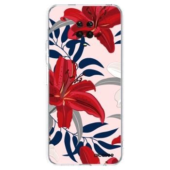Picasee Xiaomi Redmi Note 9S Hülle - Transparentes Silikon - Red Lily