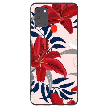 Picasee Samsung Galaxy A21s Hülle - Schwarzes Silikon - Red Lily