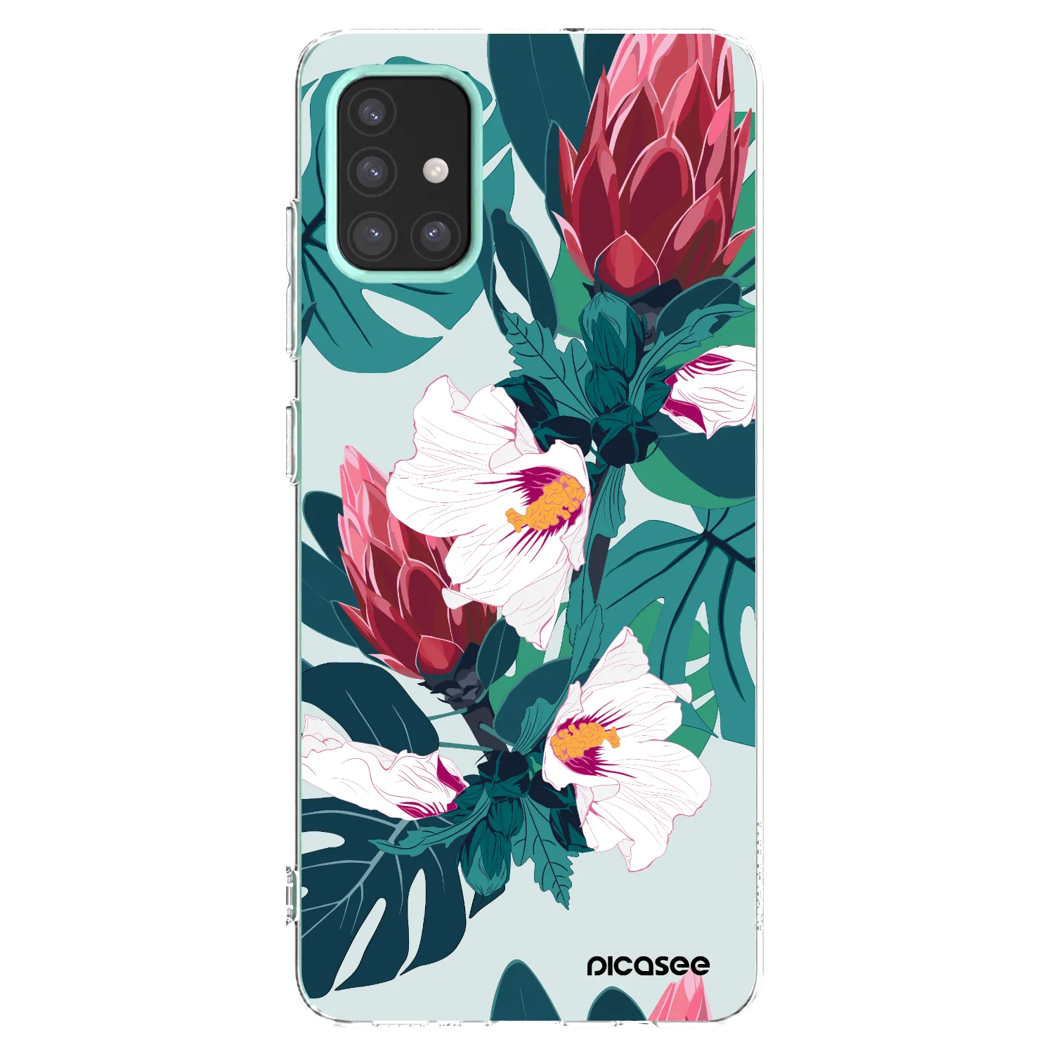 Picasee Samsung Galaxy M31s Hülle - Transparentes Silikon - Rhododendron
