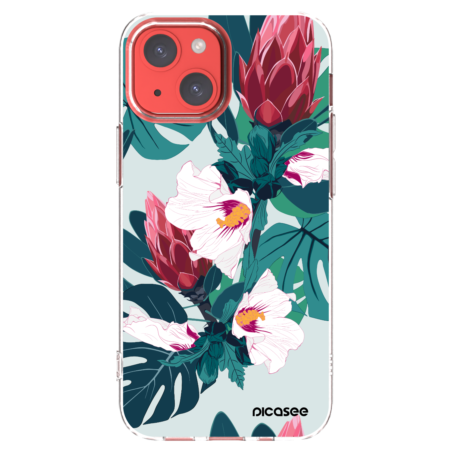 Picasee Apple iPhone 13 mini Hülle - Transparentes Silikon - Rhododendron