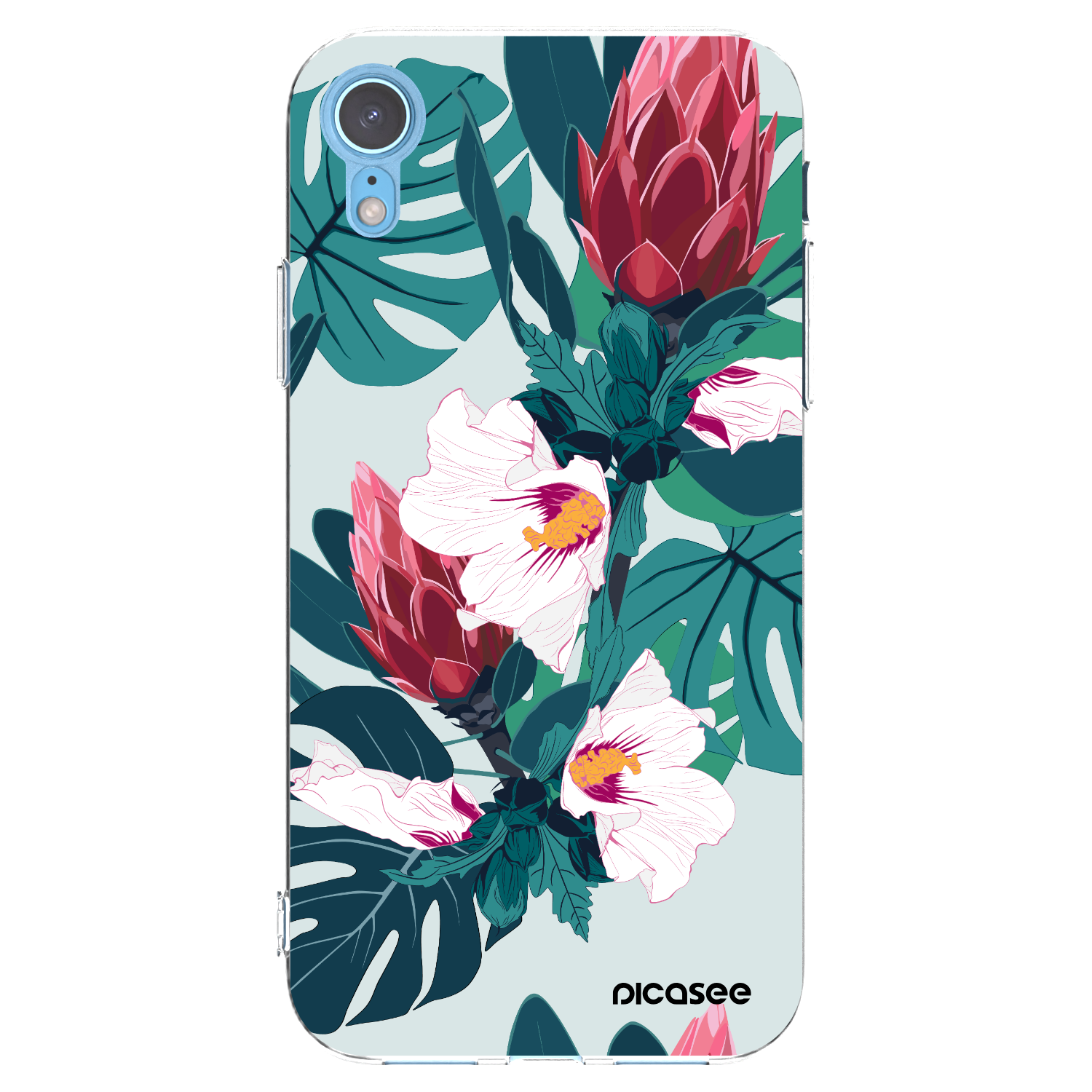 Picasee Apple iPhone XR Hülle - Transparentes Silikon - Rhododendron