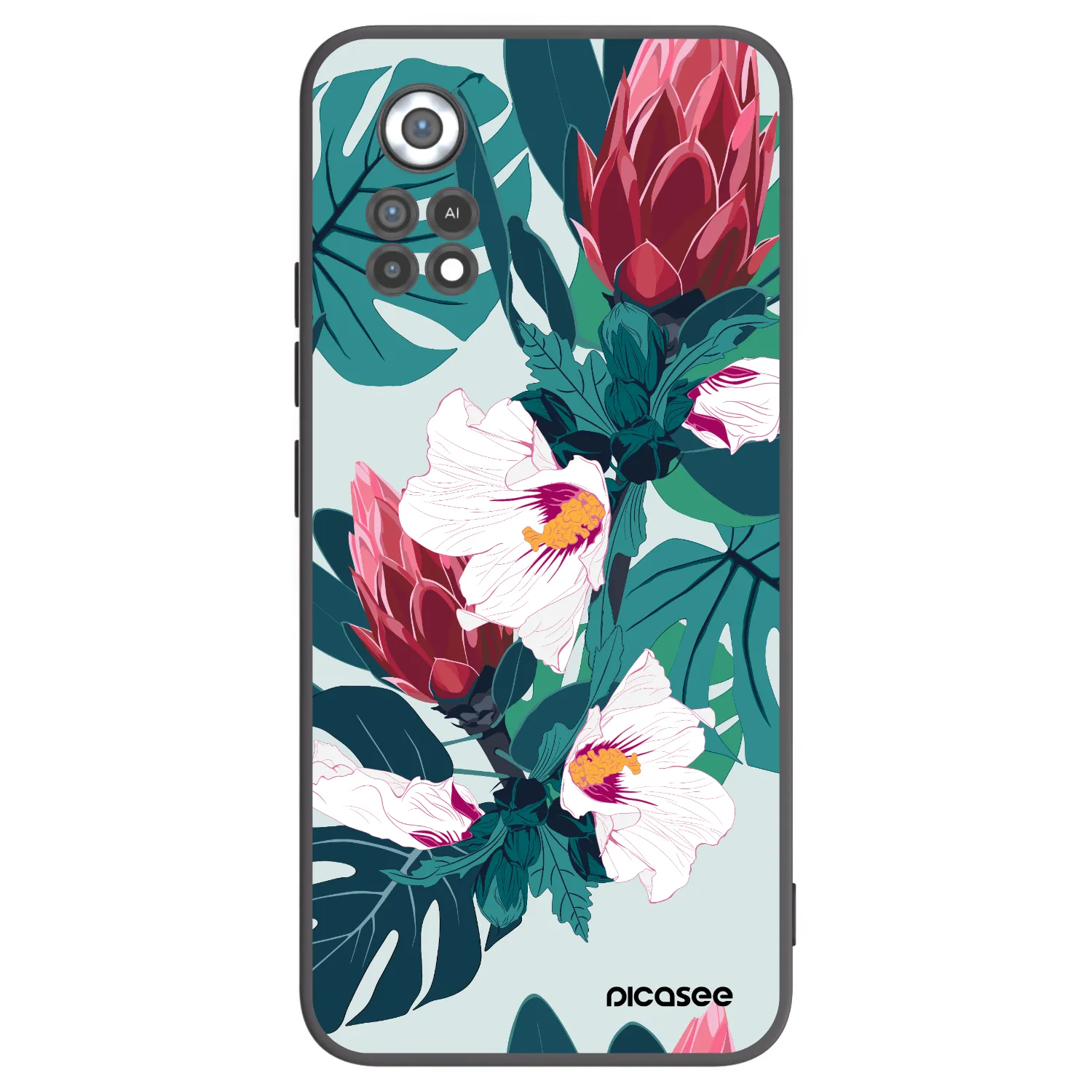 Picasee Xiaomi Poco X4 Pro 5G Hülle - Schwarzes Silikon - Rhododendron
