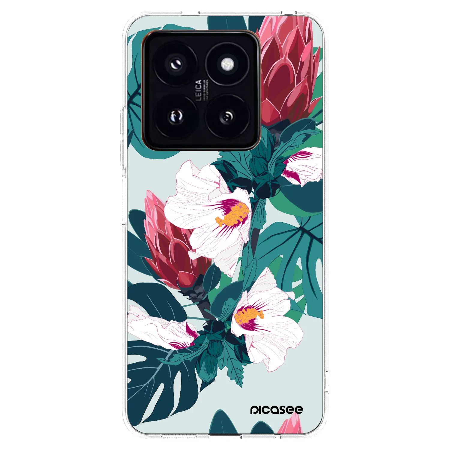 Picasee Xiaomi 14 Pro Hülle - Transparentes Silikon - Rhododendron