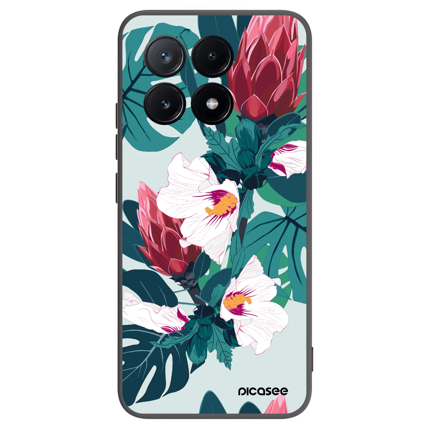 Picasee Xiaomi Poco X6 Pro Hülle - Schwarzes Silikon - Rhododendron