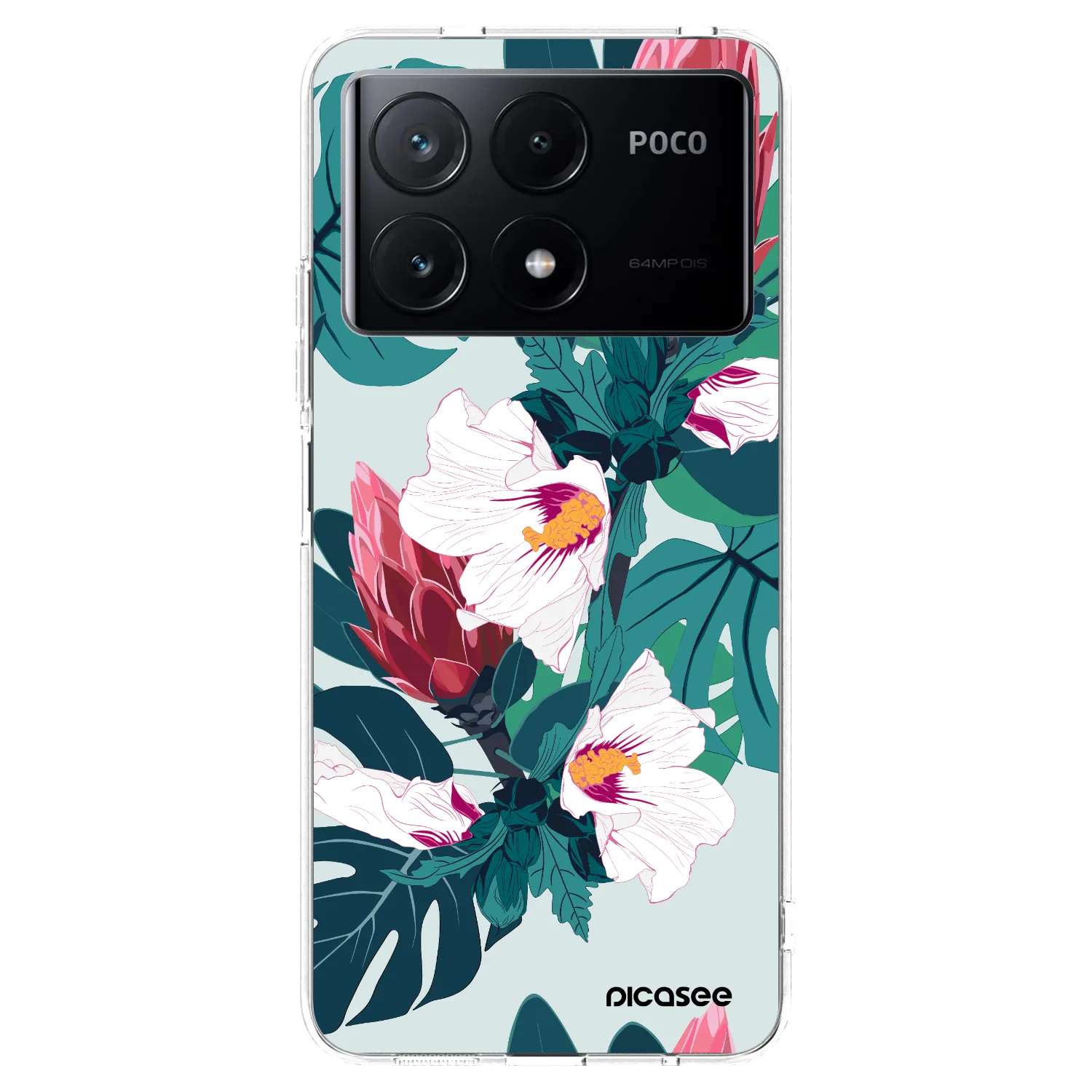 Picasee Xiaomi Poco X6 Pro Hülle - Transparentes Silikon - Rhododendron