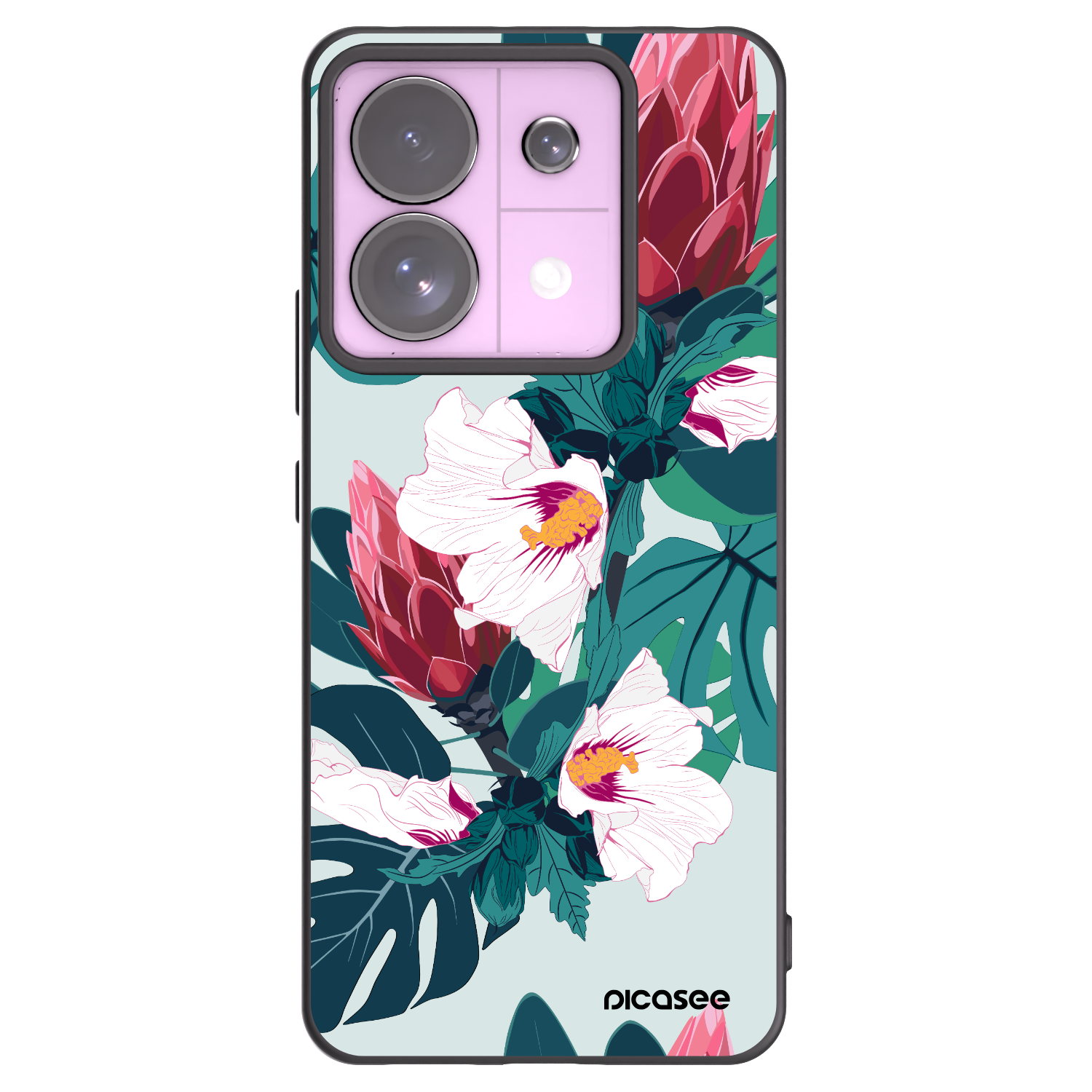 Picasee Xiaomi Redmi Note 13 Pro 5G Hülle - Schwarzes Silikon - Rhododendron