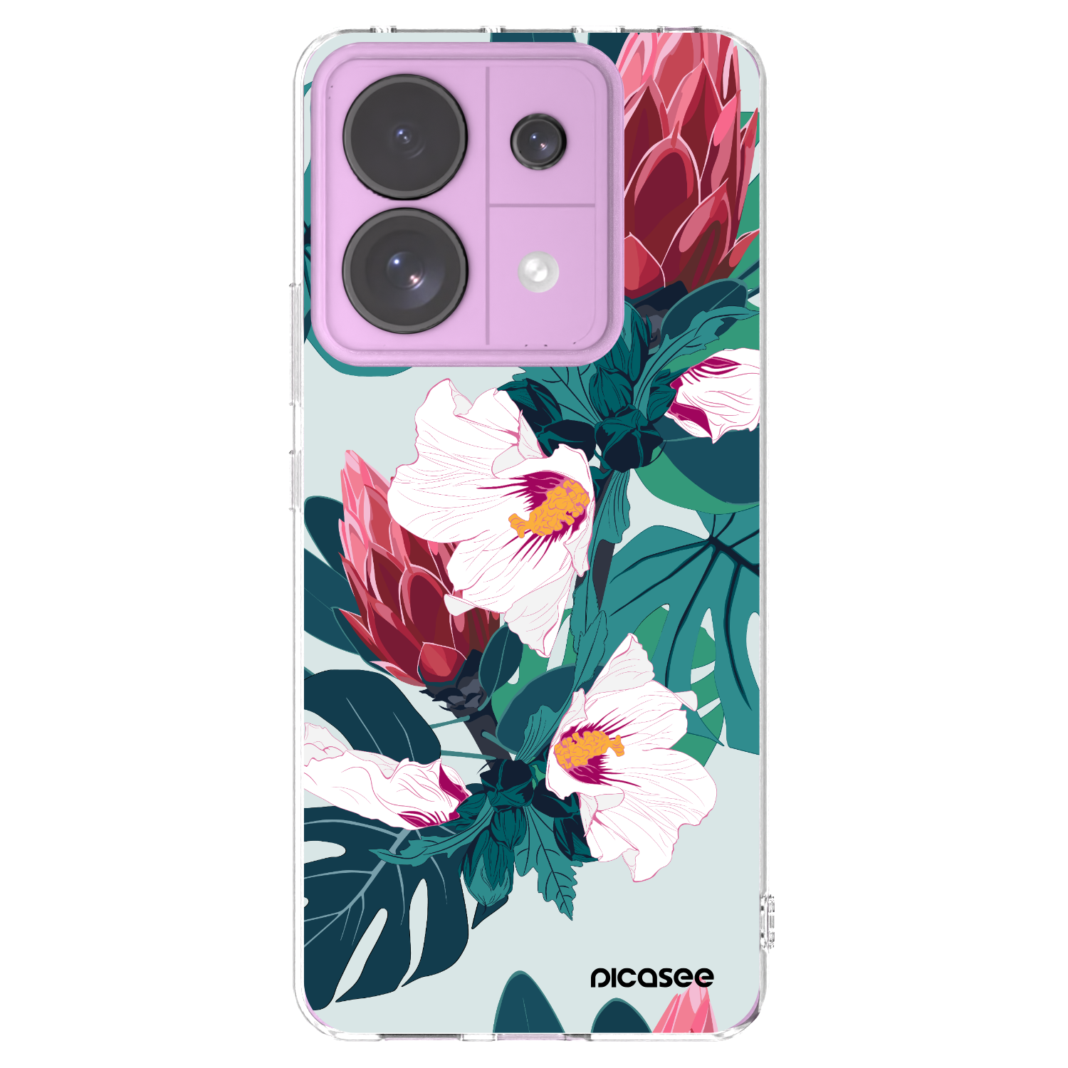 Picasee Xiaomi Redmi Note 13 Pro 5G Hülle - Transparentes Silikon - Rhododendron