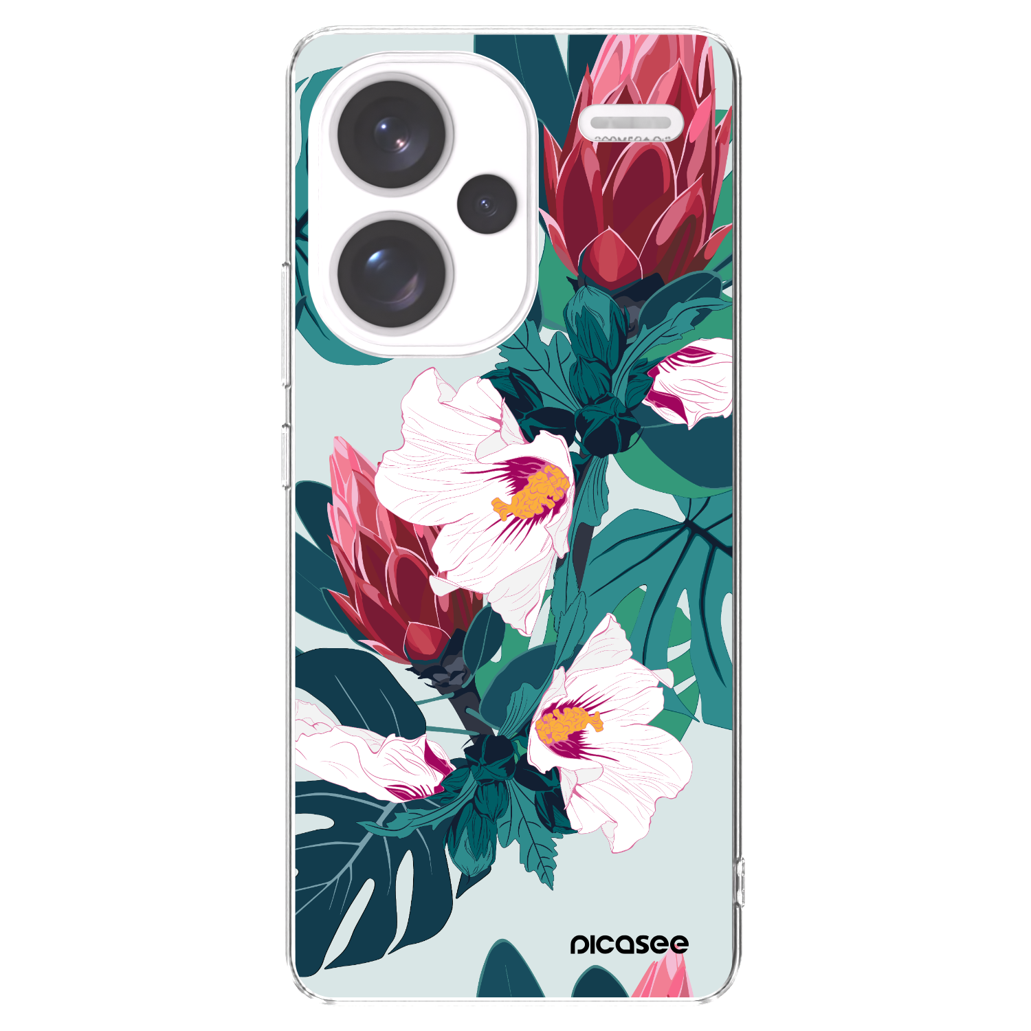 Picasee Xiaomi Redmi Note 13 Pro+ 5G Hülle - Transparentes Silikon - Rhododendron