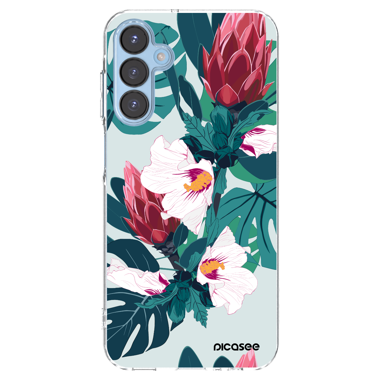 Picasee Samsung Galaxy A15 A156B 5G Hülle - Transparentes Silikon - Rhododendron