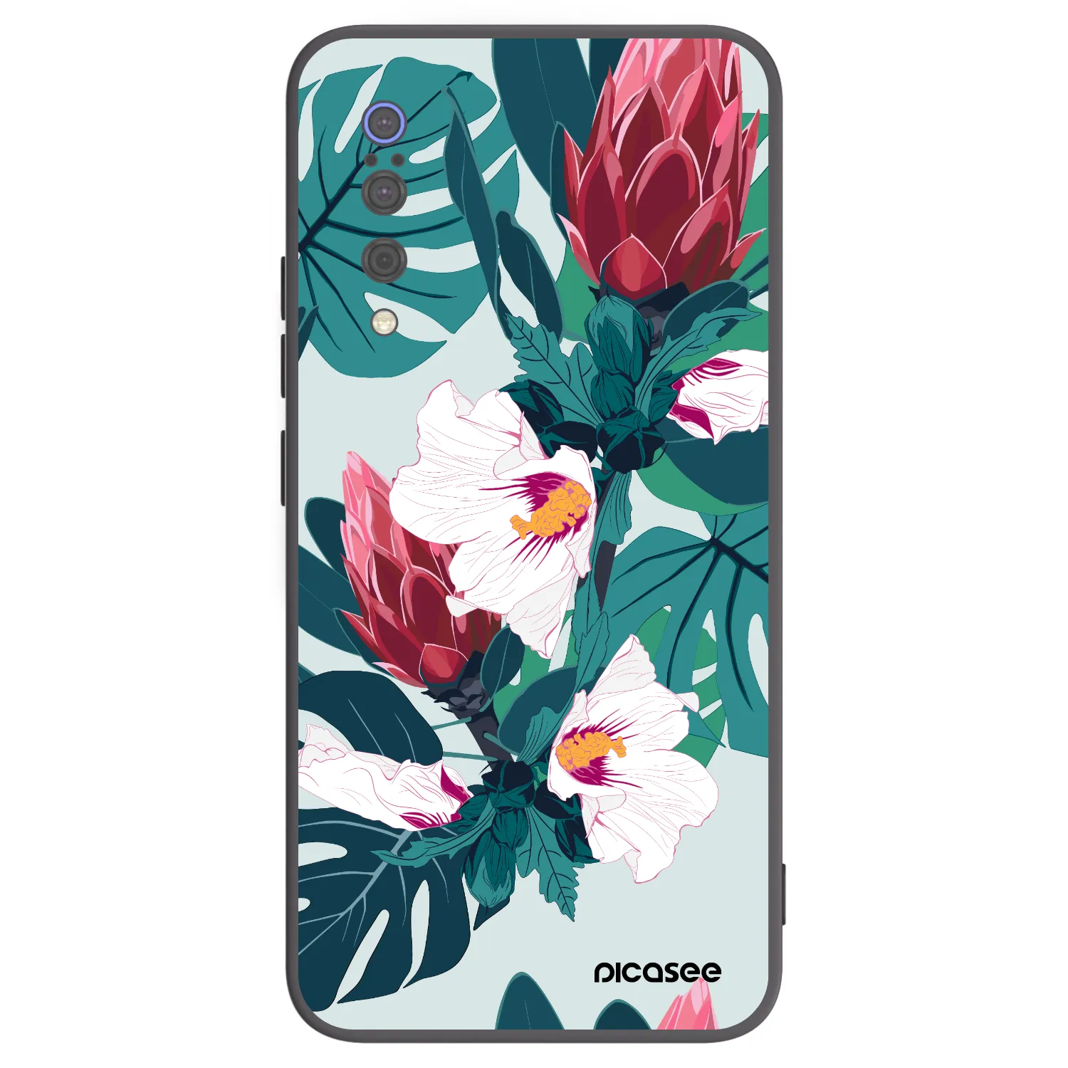Picasee Xiaomi Mi 9 Hülle - Schwarzes Silikon - Rhododendron