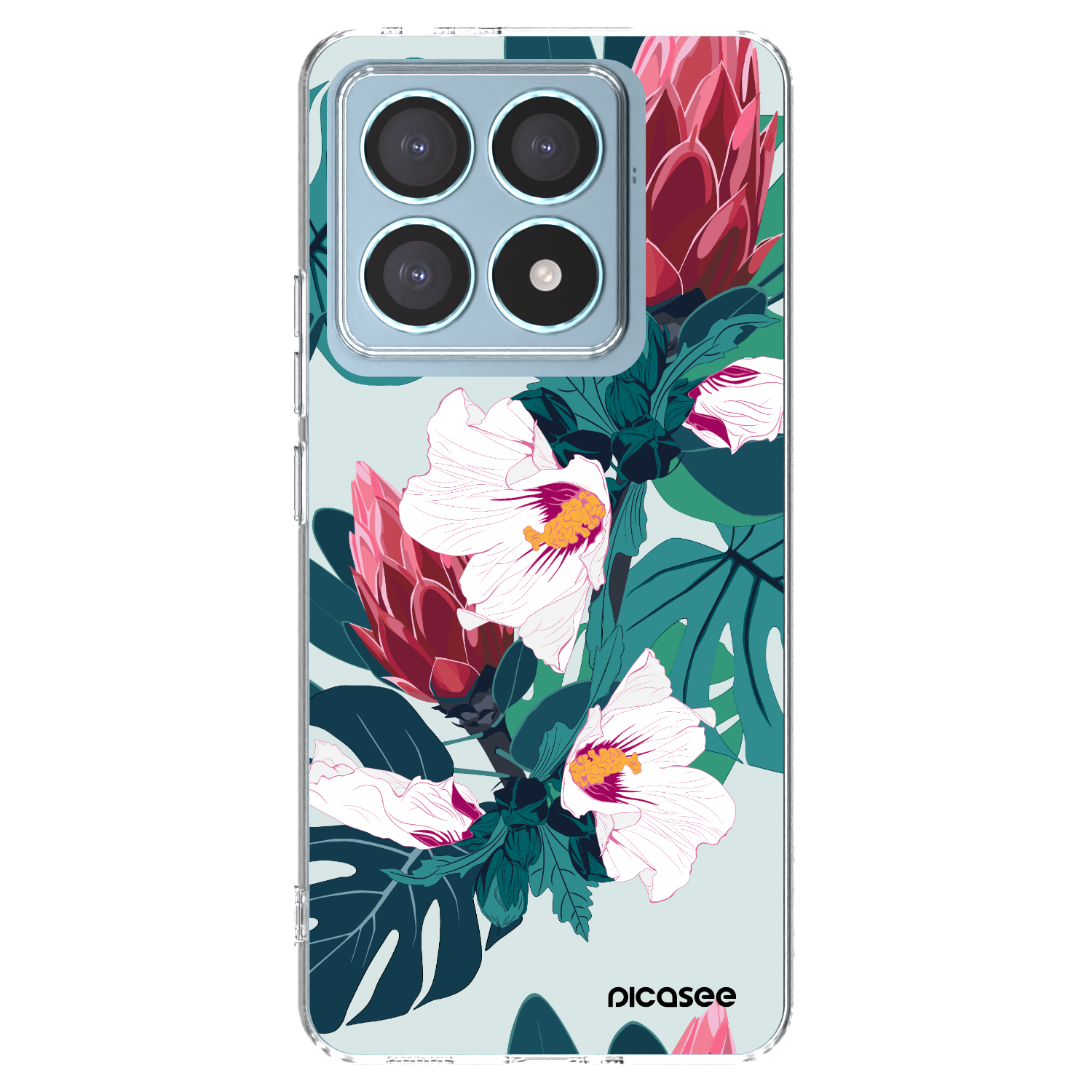 Picasee Xiaomi 14T Pro Hülle - Transparentes Silikon - Rhododendron