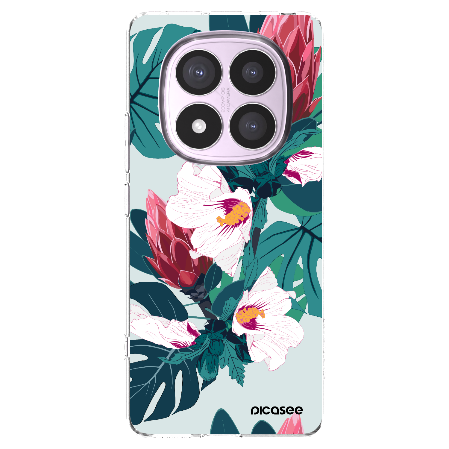 Picasee Xiaomi Redmi Note 14 Pro 5G Hülle - Transparentes Silikon - Rhododendron