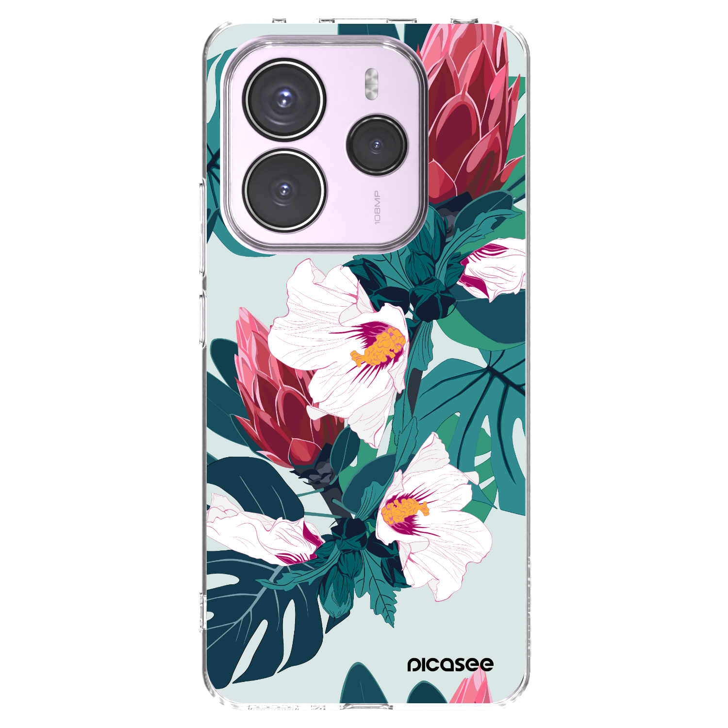 Picasee Xiaomi Redmi Note 14 5G Hülle - Transparentes Silikon - Rhododendron