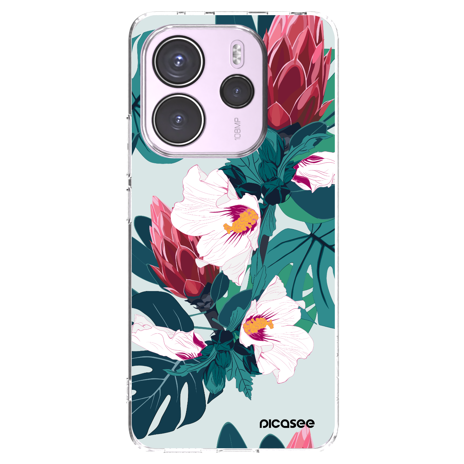 Picasee Xiaomi Redmi Note 14 4G Hülle - Transparentes Silikon - Rhododendron