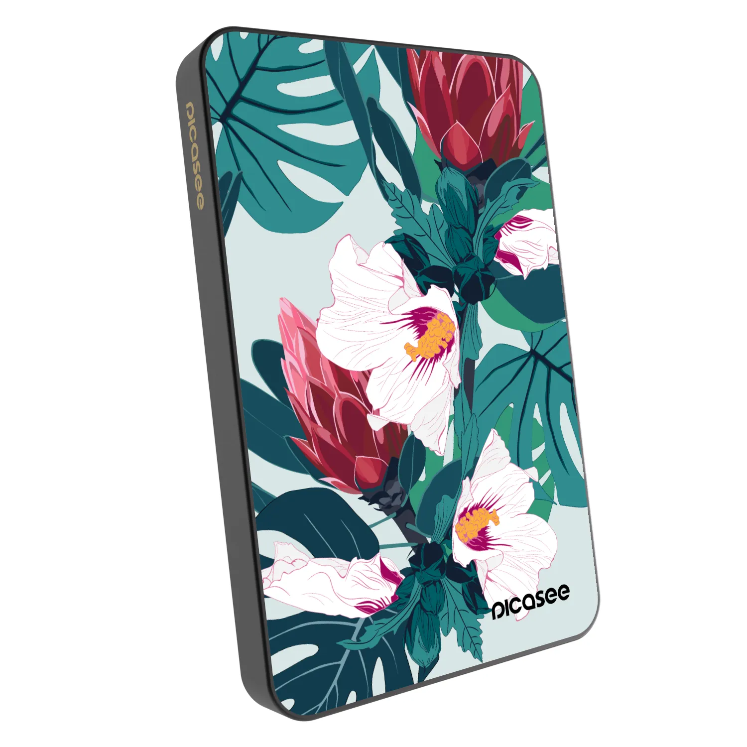 Picasee Powerbank mit MagSafe 5 000 mAh Grau - Rhododendron