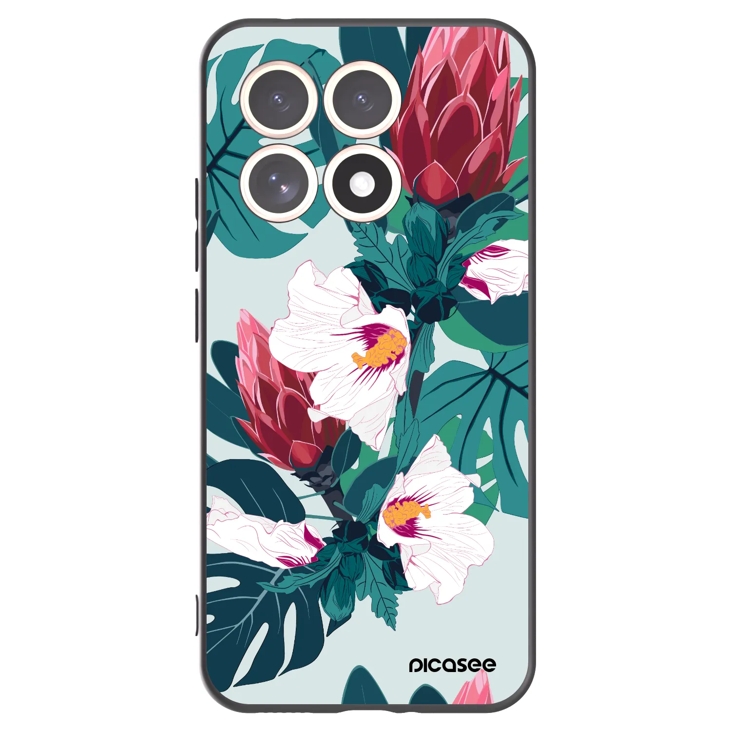 Picasee Xiaomi 15T Hülle - Schwarzes Silikon - Rhododendron
