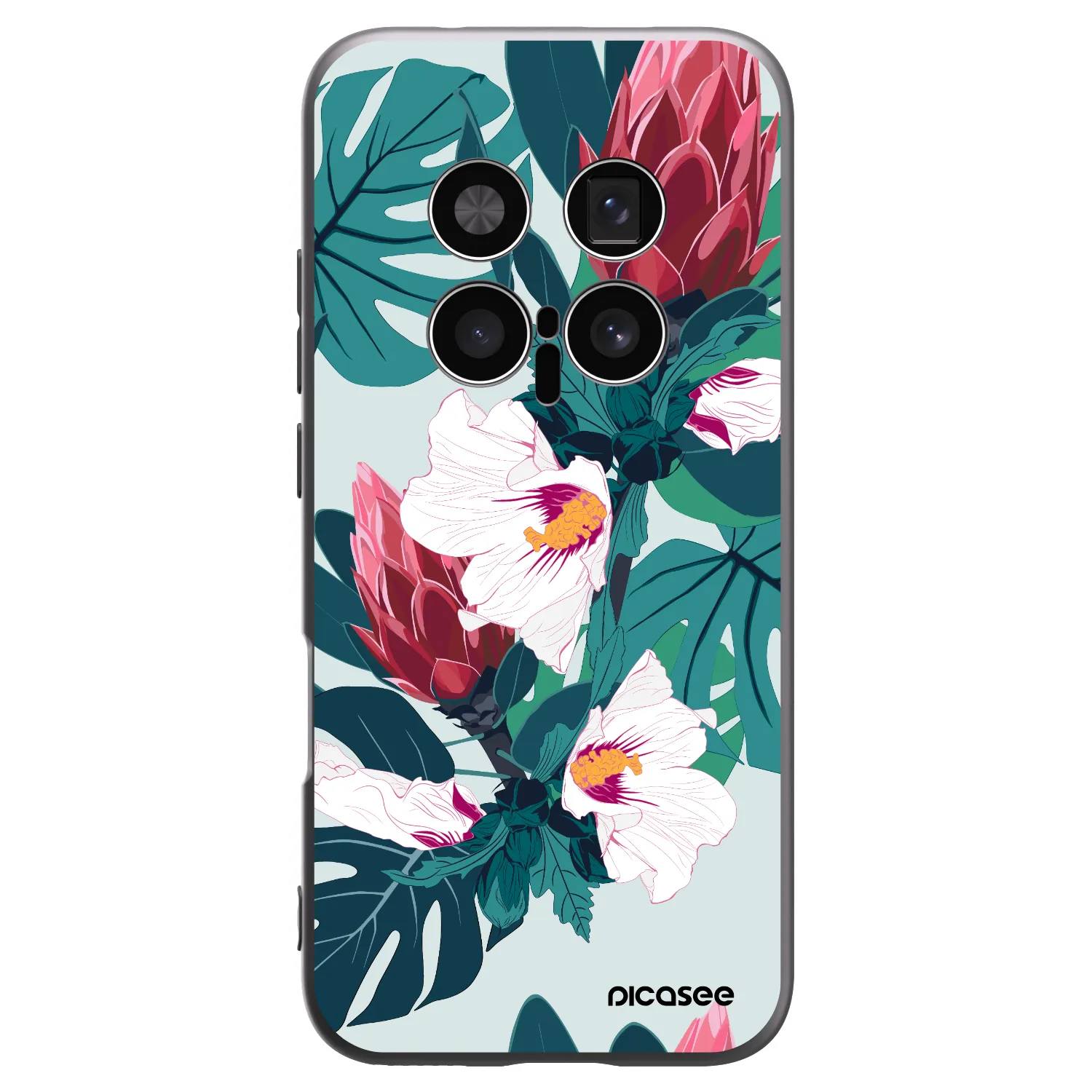 Picasee Honor Magic8 Pro 5G Hülle - Schwarzes Silikon - Rhododendron