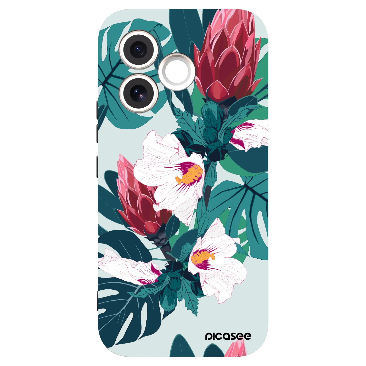 Picasee Honor 600 Lite Hülle - Schwarzes Silikon - Rhododendron