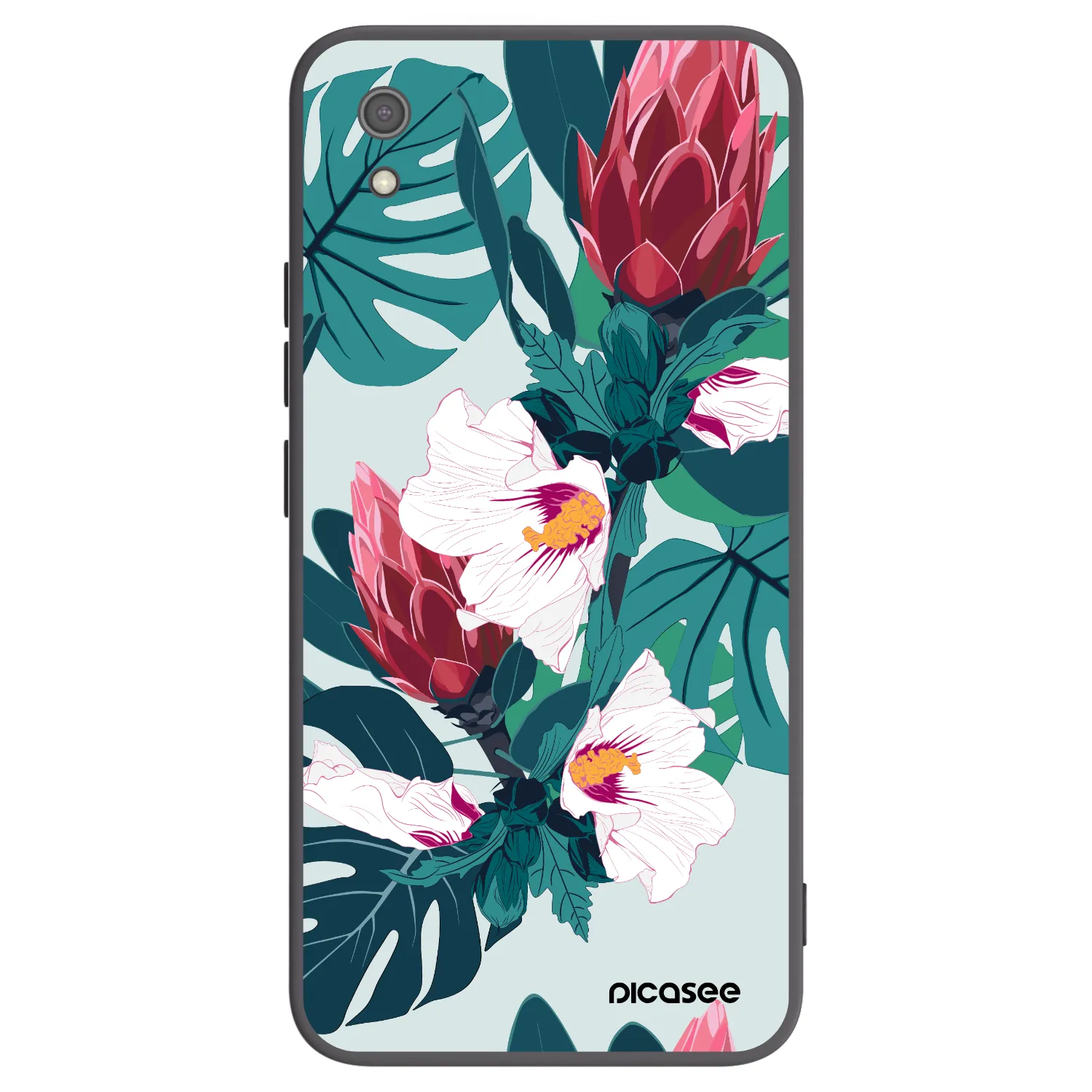 Picasee Xiaomi Redmi 7A Hülle - Schwarzes Silikon - Rhododendron