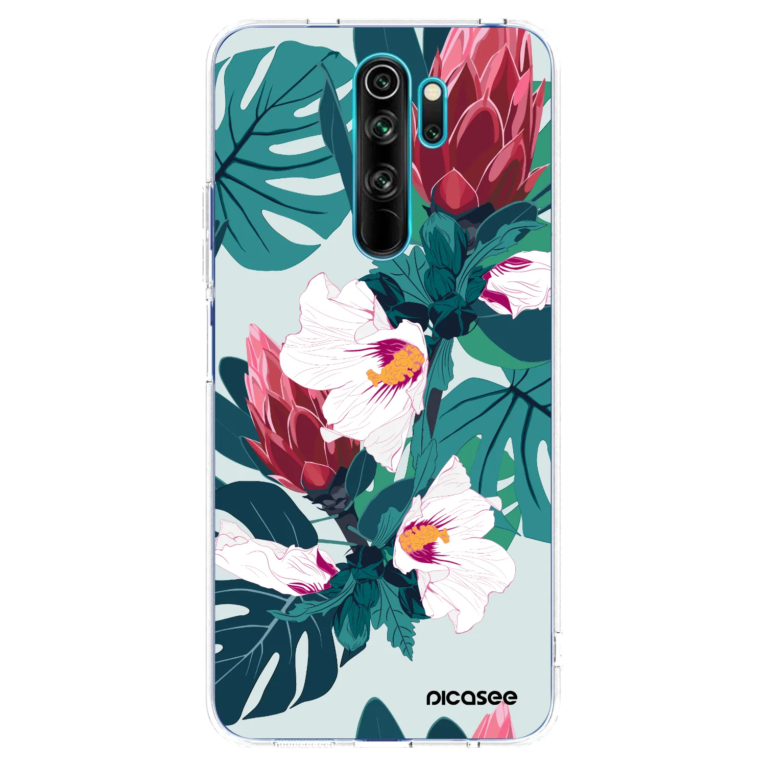 Picasee Xiaomi Redmi Note 8 Pro Hülle - Transparentes Silikon - Rhododendron