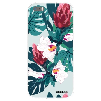 Picasee Apple iPhone 5/5S/SE Hülle - Transparentes Silikon - Rhododendron