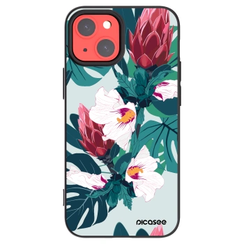 Picasee Apple iPhone 13 mini Hülle - Schwarzes Silikon - Rhododendron