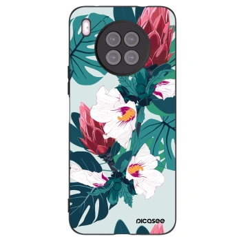 Picasee Huawei Nova 8i Hülle - Schwarzes Silikon - Rhododendron