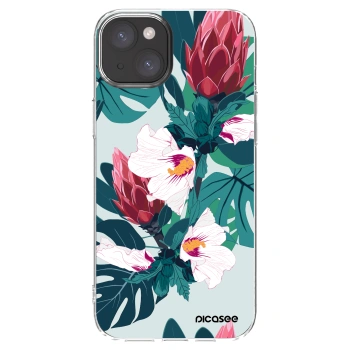 Picasee Apple iPhone 15 Plus Hülle - Transparentes Silikon - Rhododendron