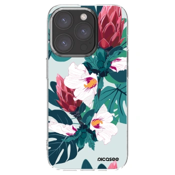 Picasee Apple iPhone 15 Pro Hülle - Transparentes Silikon - Rhododendron