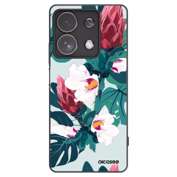 Picasee Xiaomi Redmi Note 13 Pro 4G Hülle - Schwarzes Silikon - Rhododendron