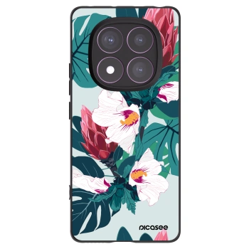 Picasee Xiaomi Redmi Note 14 Pro 4G Hülle - Schwarzes Silikon - Rhododendron
