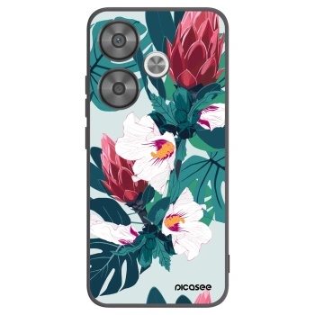 Picasee Xiaomi Poco F6 Hülle - Schwarzes Silikon - Rhododendron