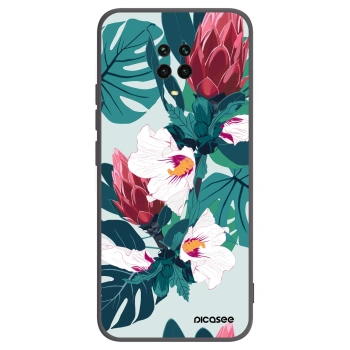 Picasee Xiaomi Redmi Note 9 Pro Hülle - Schwarzes Silikon - Rhododendron