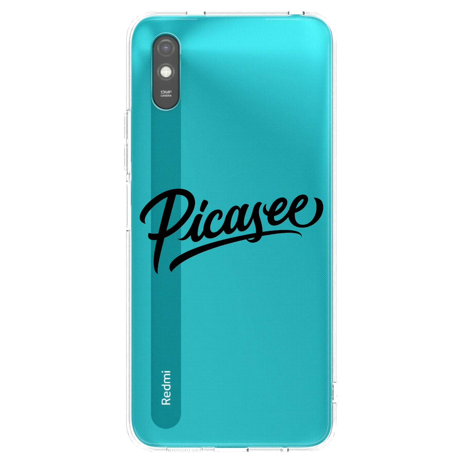 Picasee Xiaomi Redmi 9A Hülle - Transparentes Silikon - Picasee - old logo - black