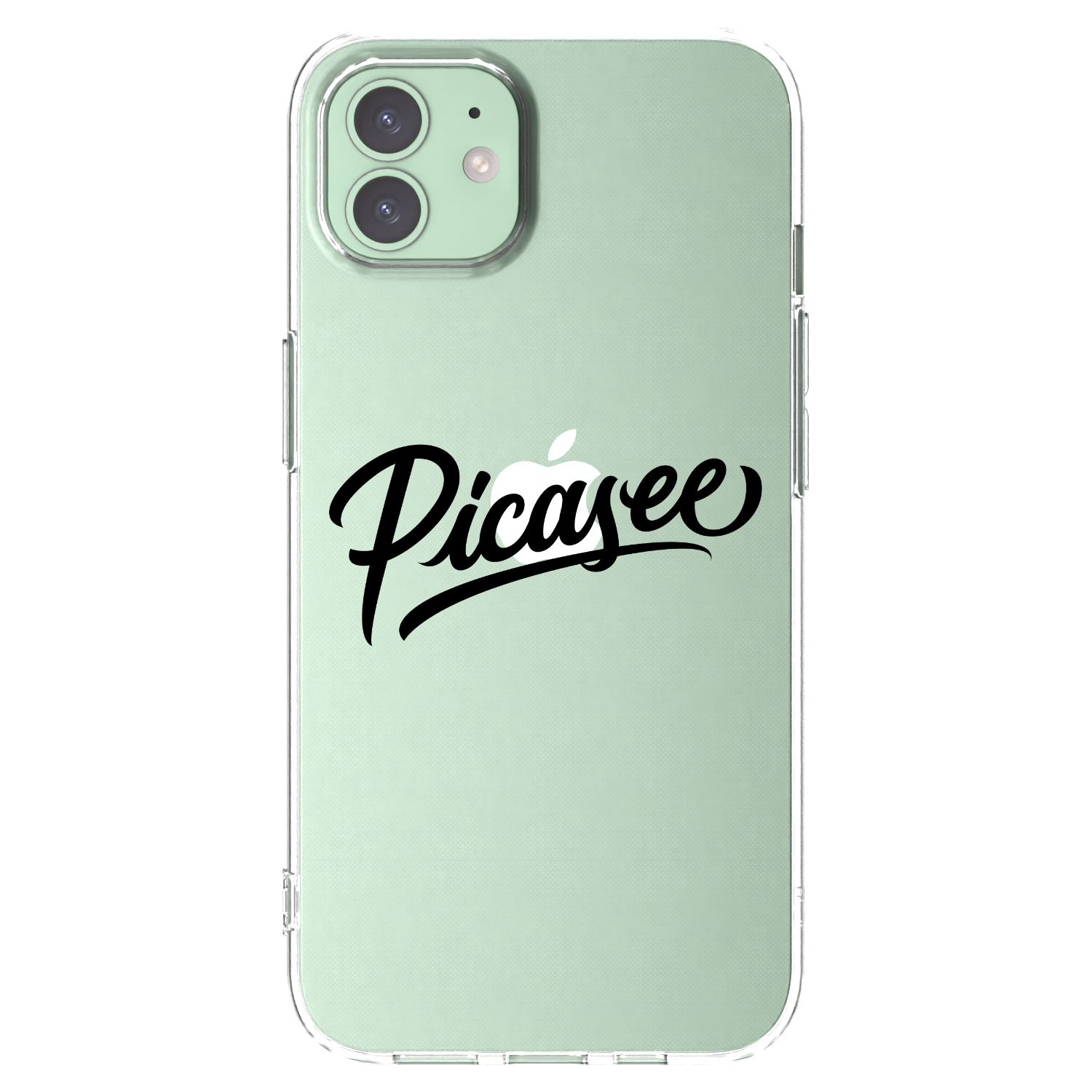 Picasee Apple iPhone 12 Pro Hülle - Transparentes Silikon - Picasee - old logo - black