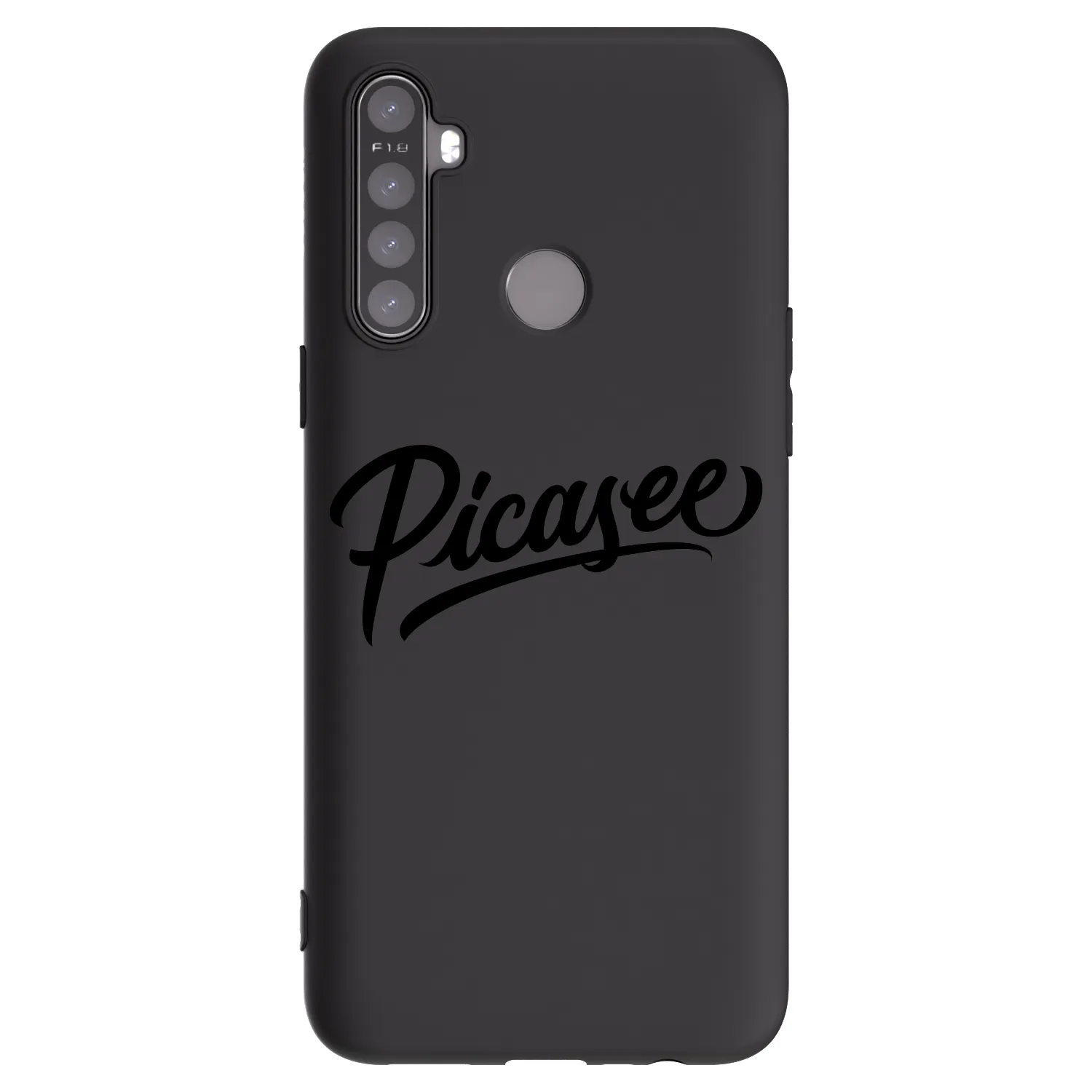 Picasee Realme 5 Hülle - Schwarzes Silikon - Picasee - old logo - black