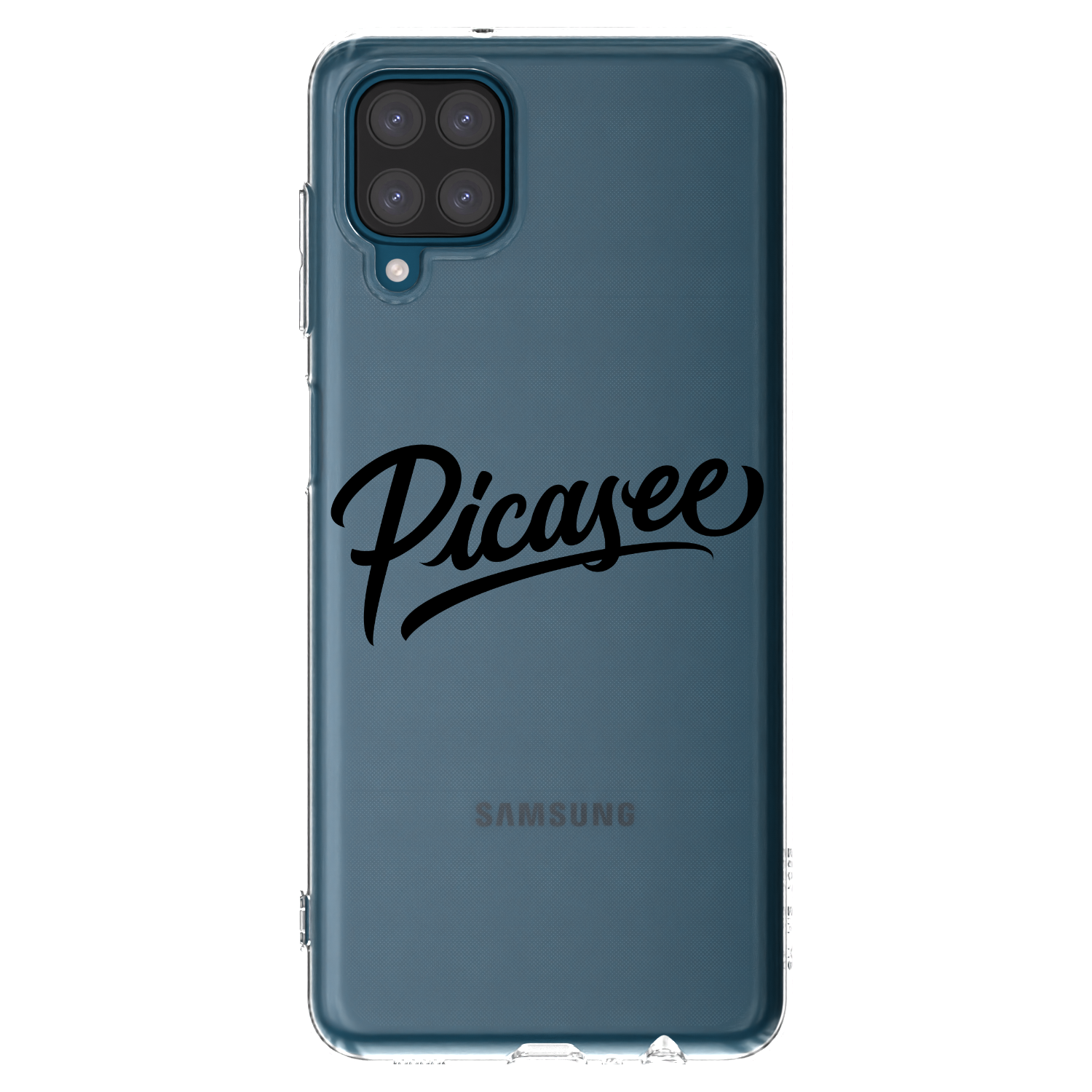 Picasee Samsung Galaxy A12 A125F Hülle - Transparentes Silikon - Picasee - old logo - black