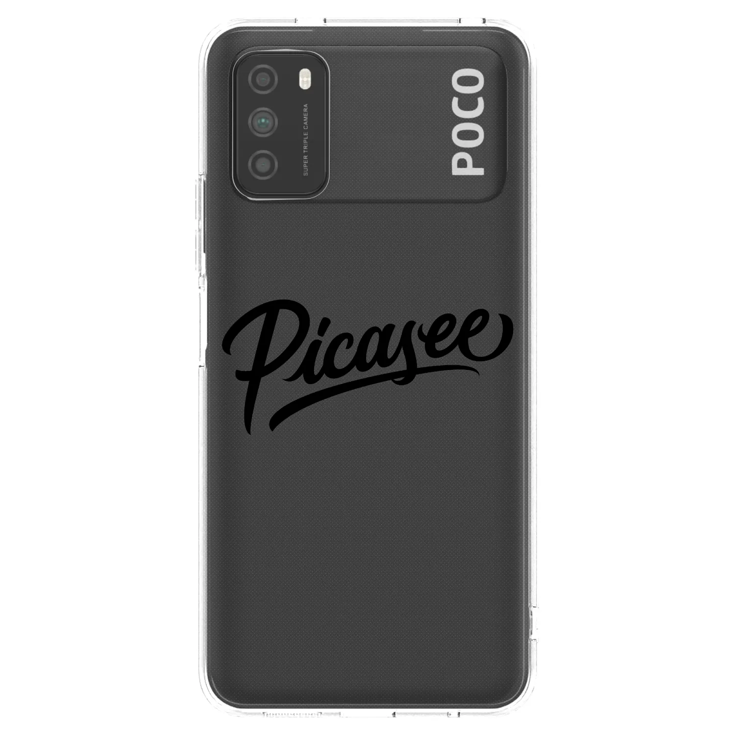 Picasee Xiaomi Poco M3 Hülle - Transparentes Silikon - Picasee - old logo - black
